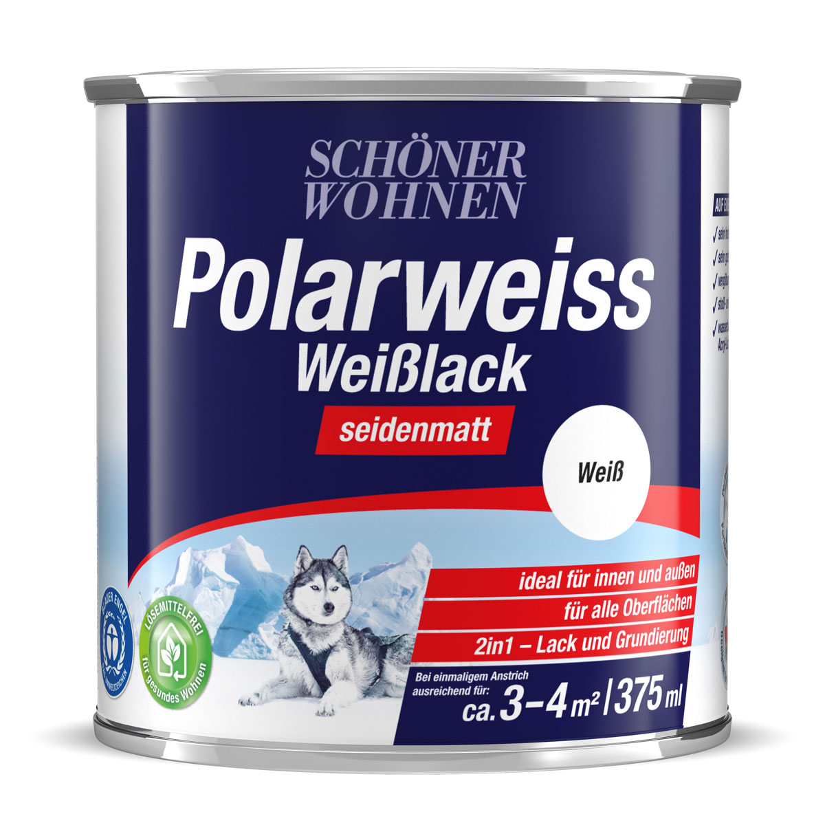 Schöner Wohnen Farbe Weißlack Polarweiß seidenmatt 375 ml