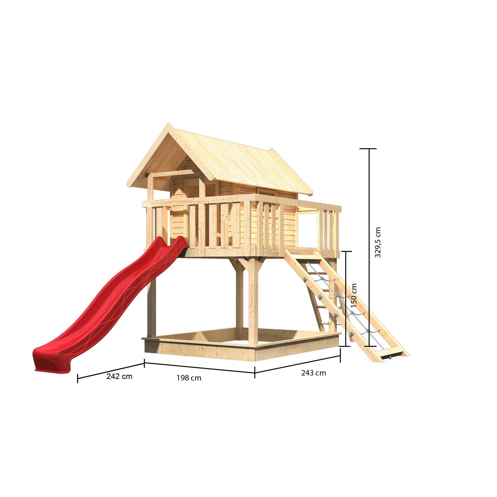 Karibu Fidel inklusive Rampe naturbelassen Rutsche rot Bild 2
