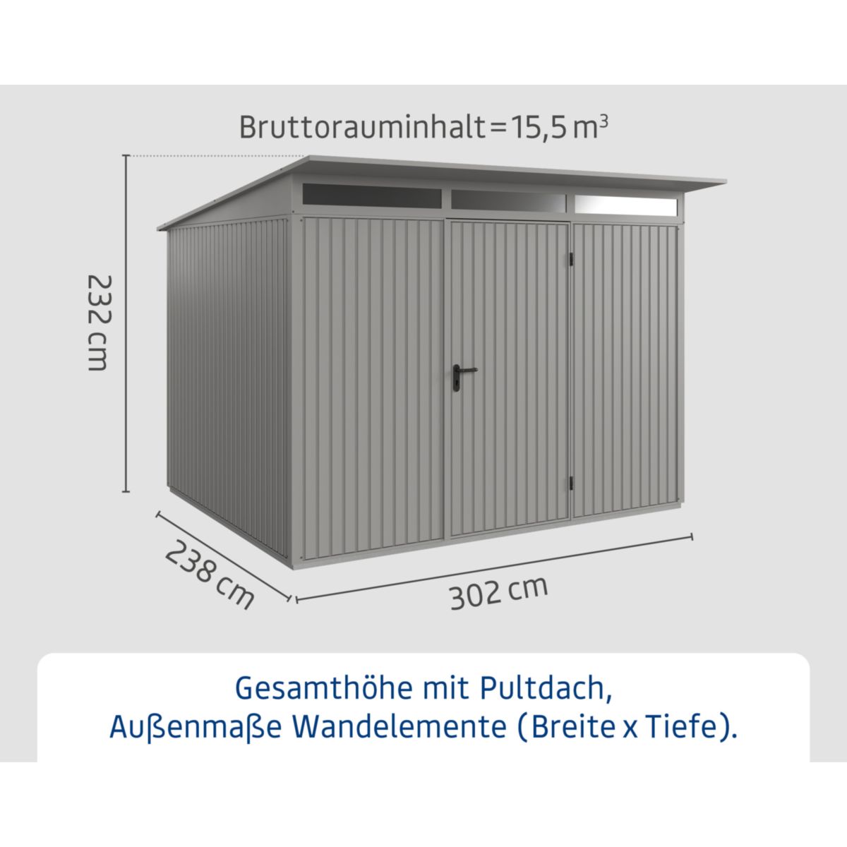 EcoStar  Gerätehaus Trend-PTyp 3RAL9007 1 flg Bild 3