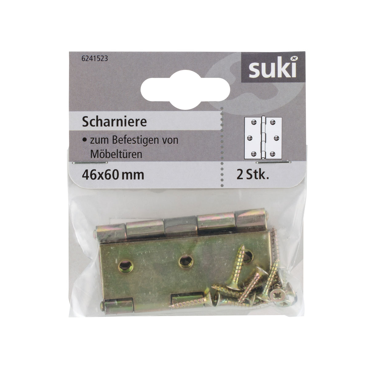 Suki Scharnier Stahl 4,4 x 6 cm halbbreite Ausführung 2 Stück Bild 1