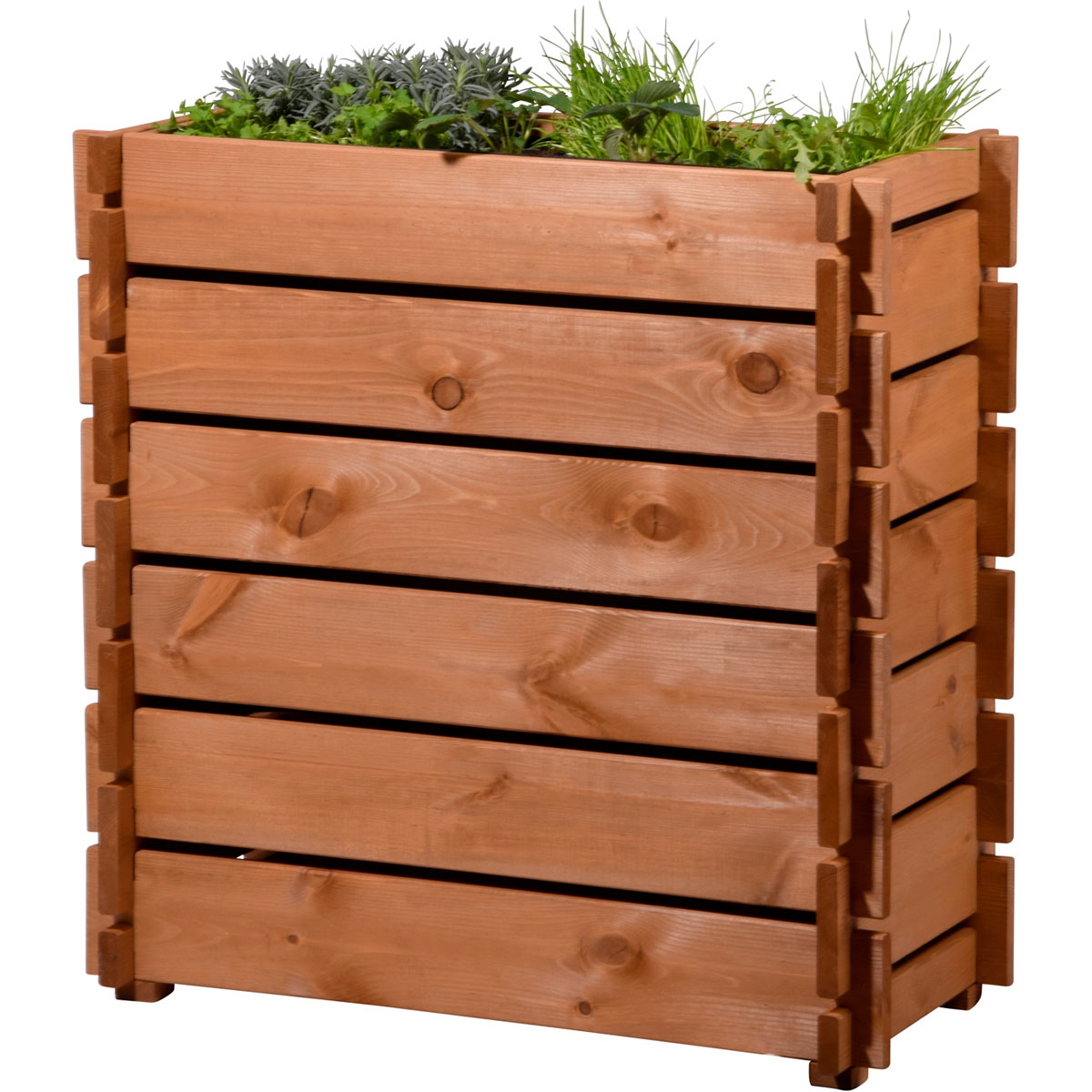 dobar Hochbeet mit Stecksystem 79 x 79 x 37 cm braun Bild 1