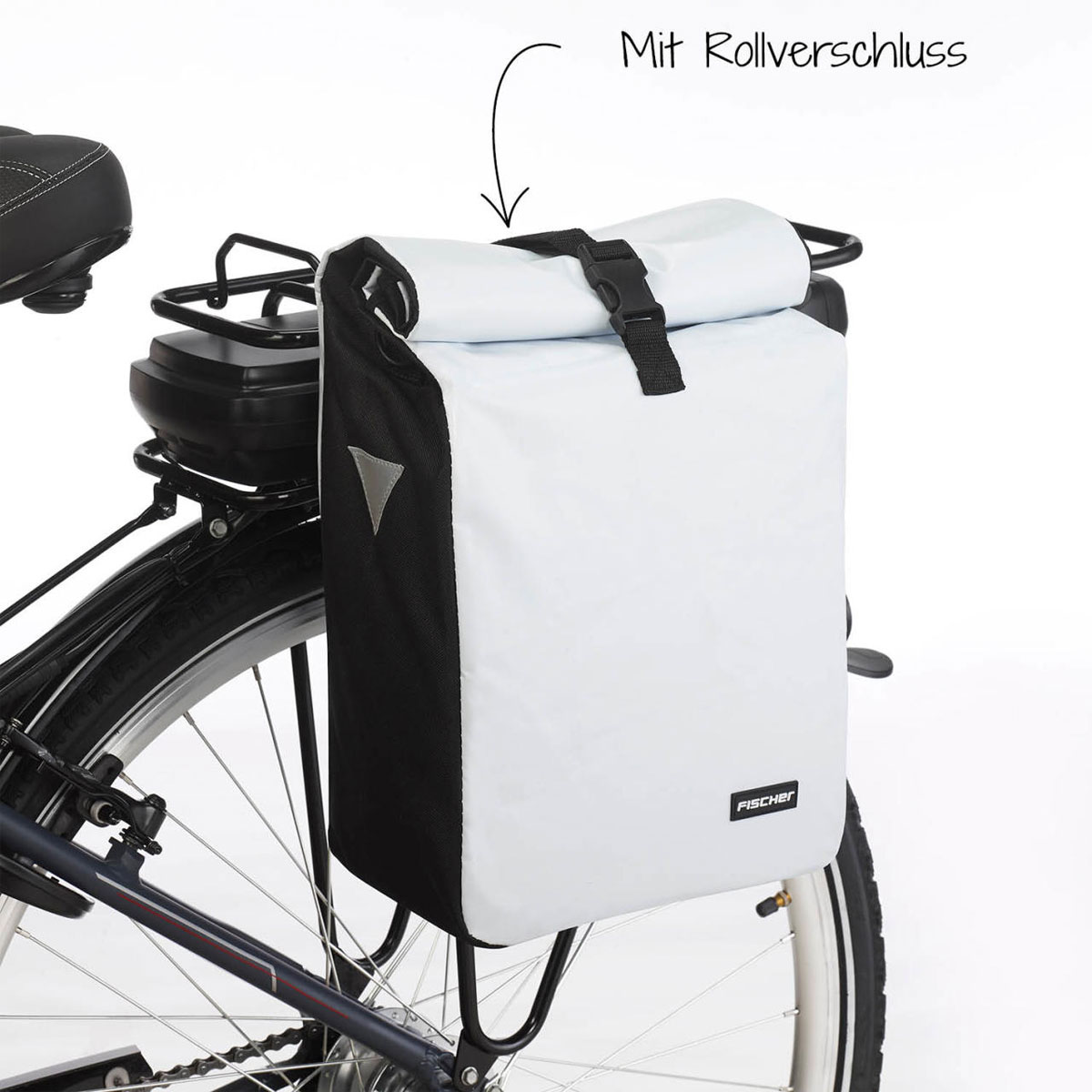 Fischer Bikes Gepäckträgertasche Kurier weiß Bild 3