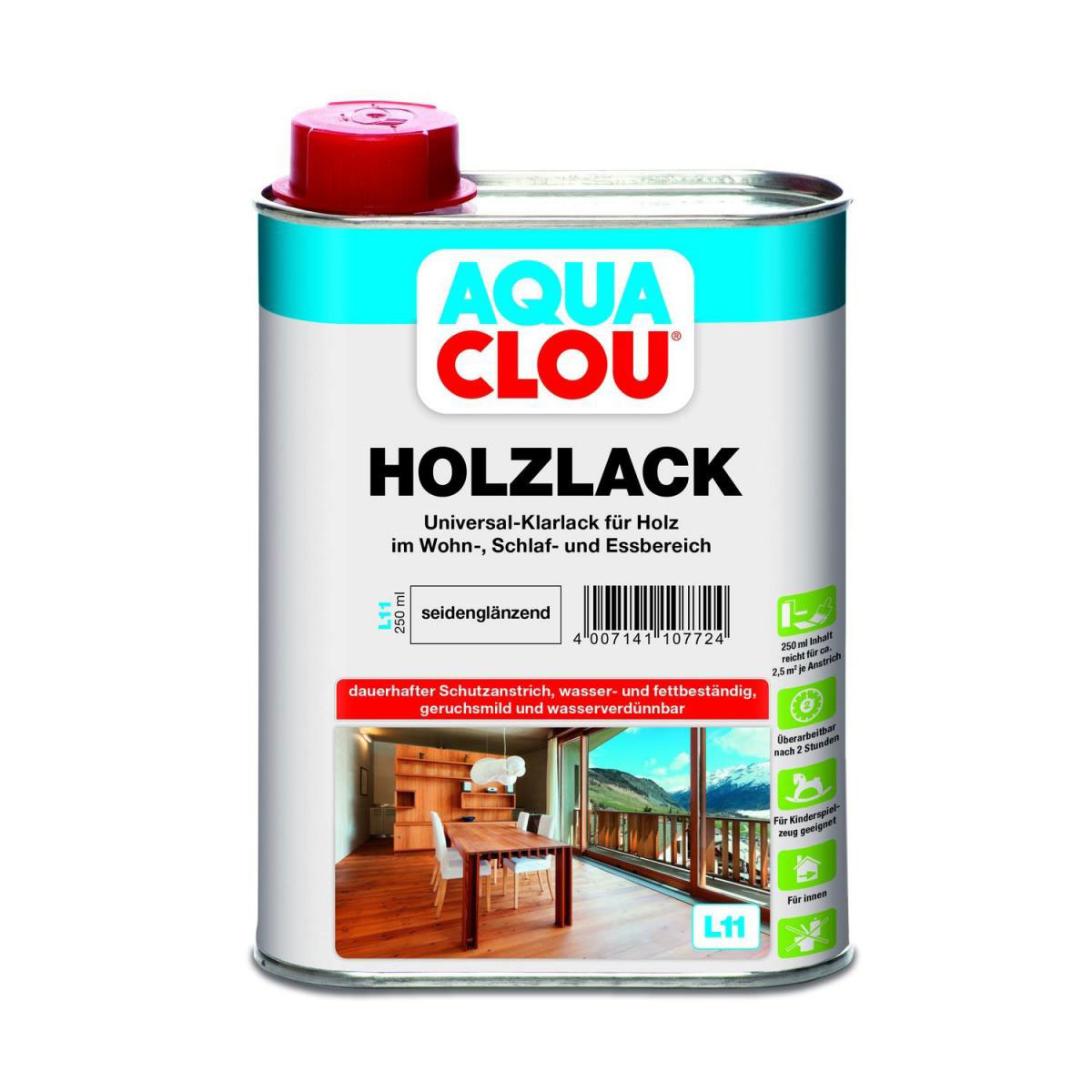 Clou L11 Aqua Holzlack Seidenglänzend 250 ml