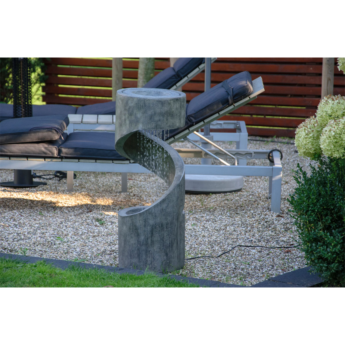 dobar Design-Gartenbrunnen mit LEDs Durchmesser 31,5 x 79,5 cm grau Bild 5