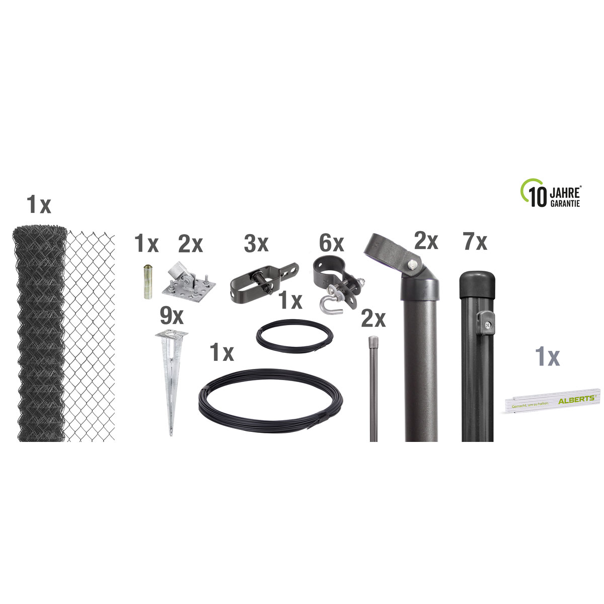 GAH Alberts Set Maschendrahtzaun anthrazit 1500x80 cm