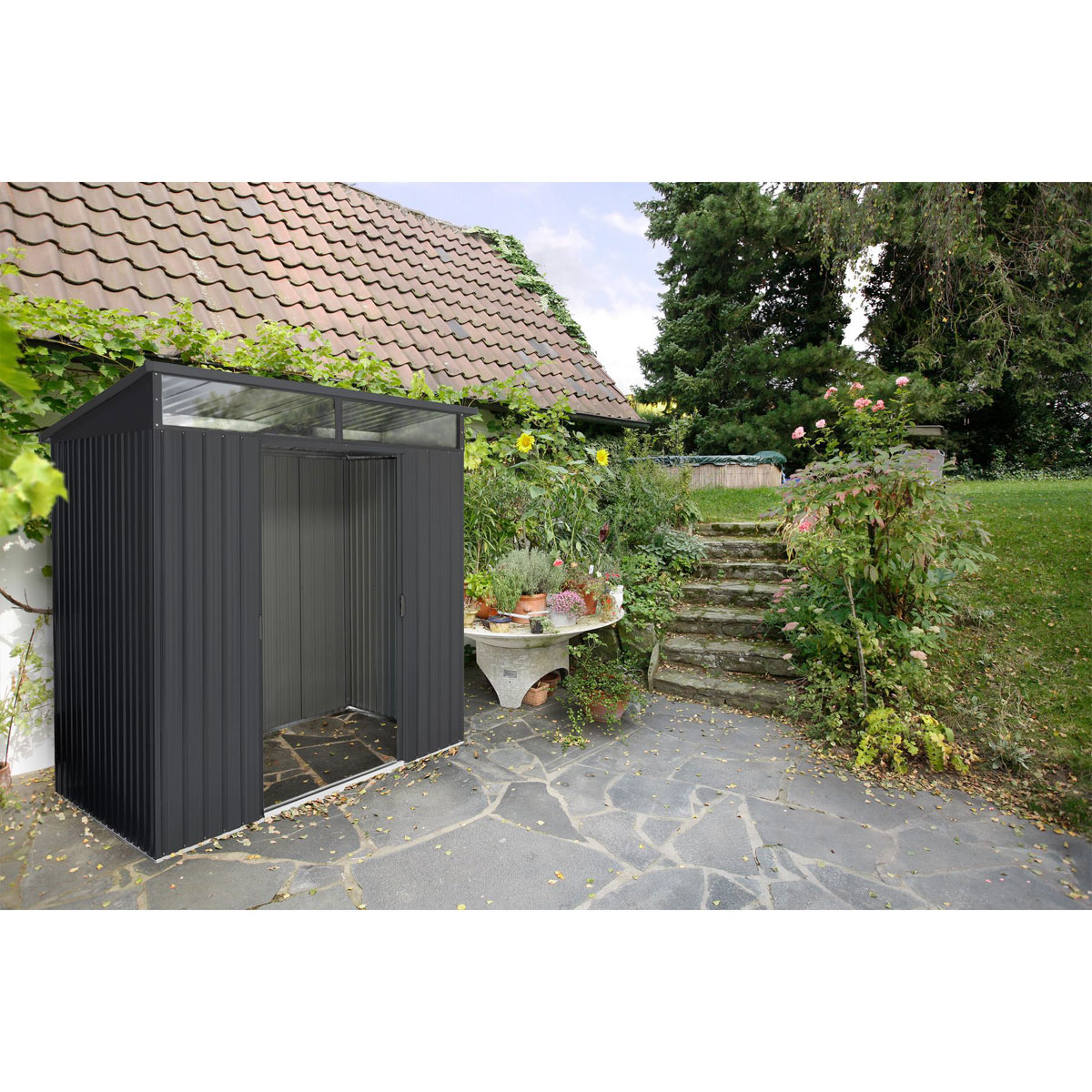 Pergart Gerätehaus Lübeck 4m² anthrazit matt Bild 6