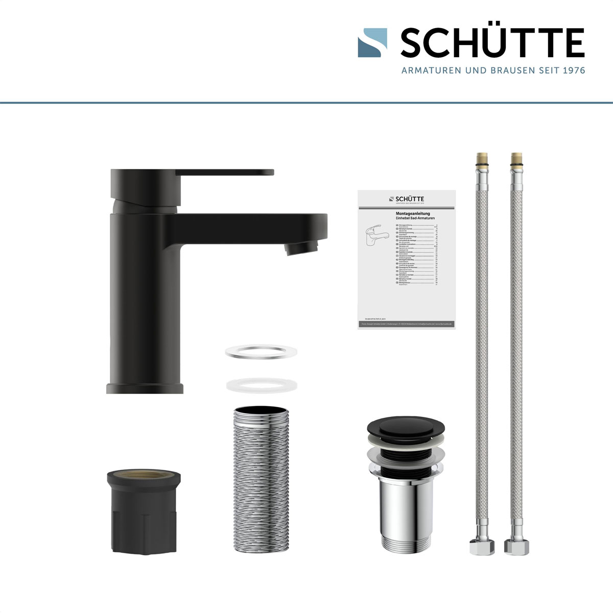 Schütte Waschtischarmatur Elephant schwarz-matt inkl Push-Open-Ventil Bild 5