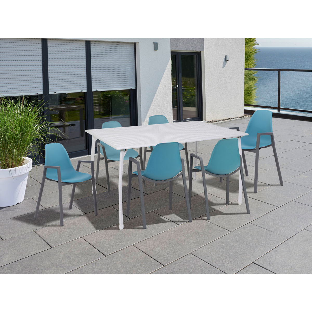 Greemotion Testrut Gartenmöbel-Set „Toulouse“, 7-teilig, petrol Bild 2