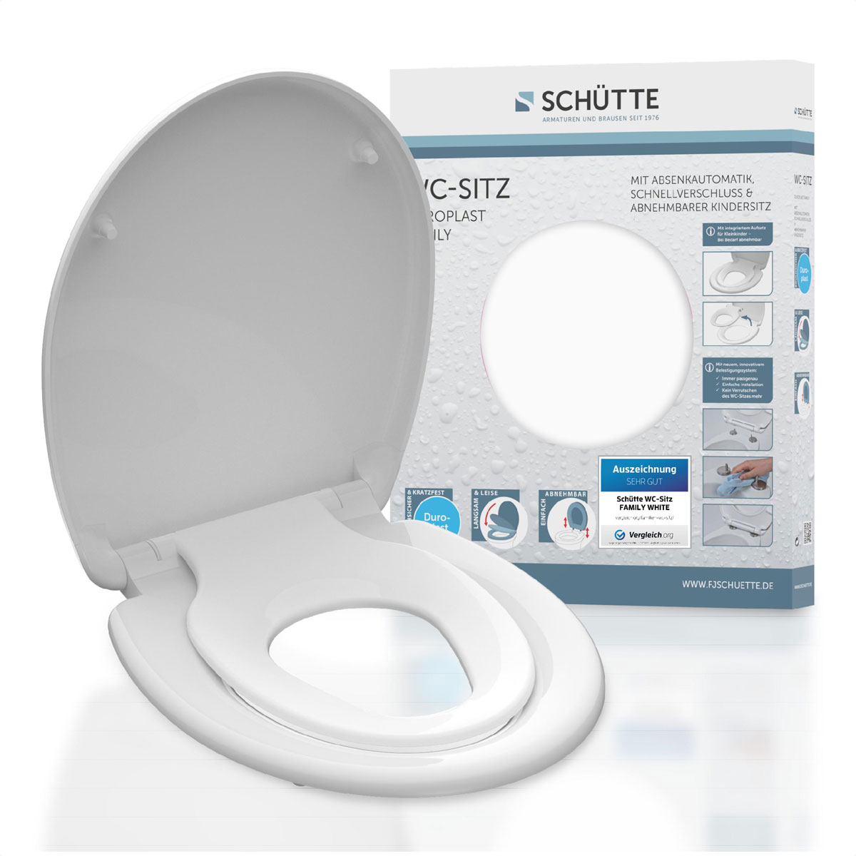 Schütte Duroplast WC-Sitz FAMILY WHITE mit Absenkautomatik und Schnellverschluss Bild 7