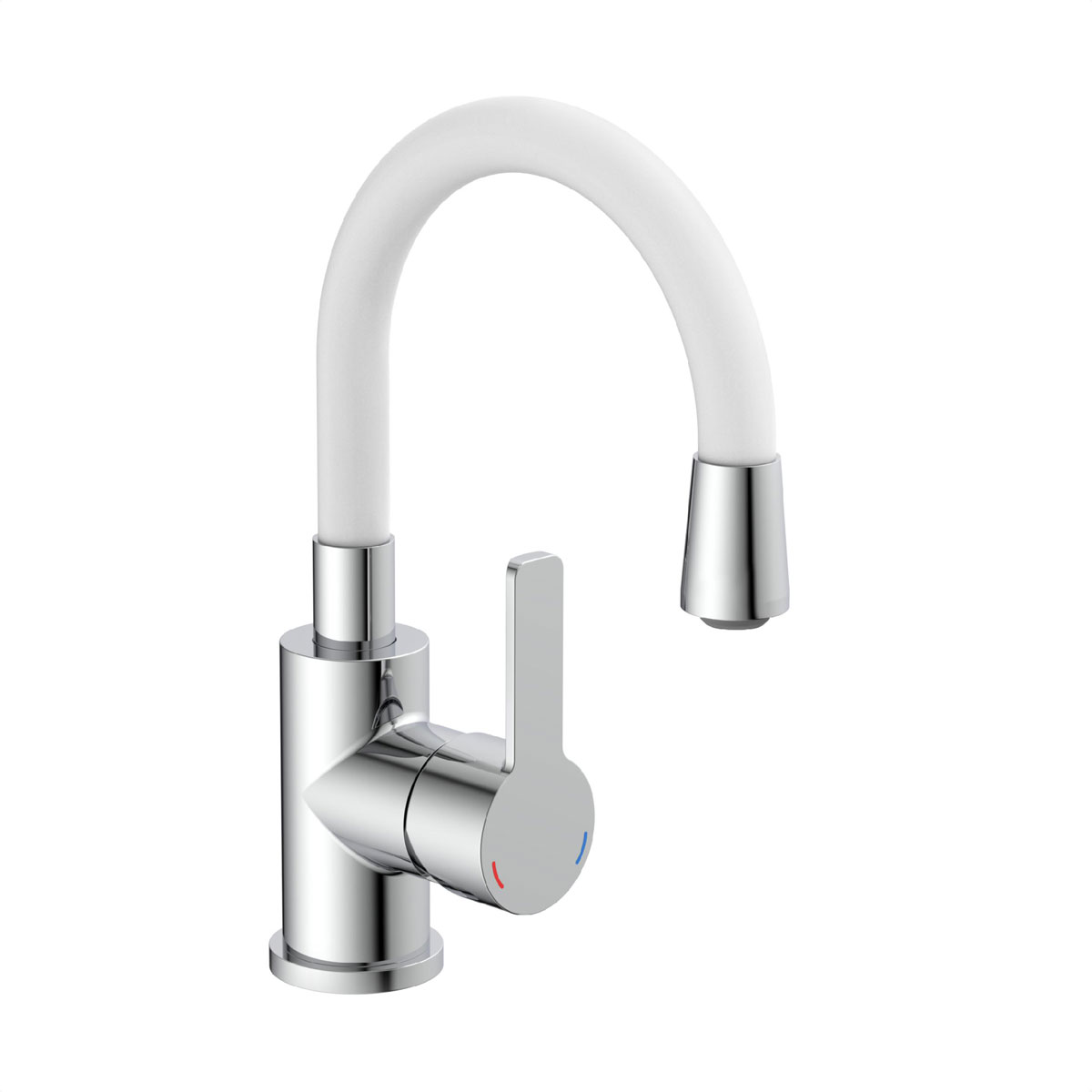 Eisl  Waschtischarmatur Flexo chrom weiß Cold Start