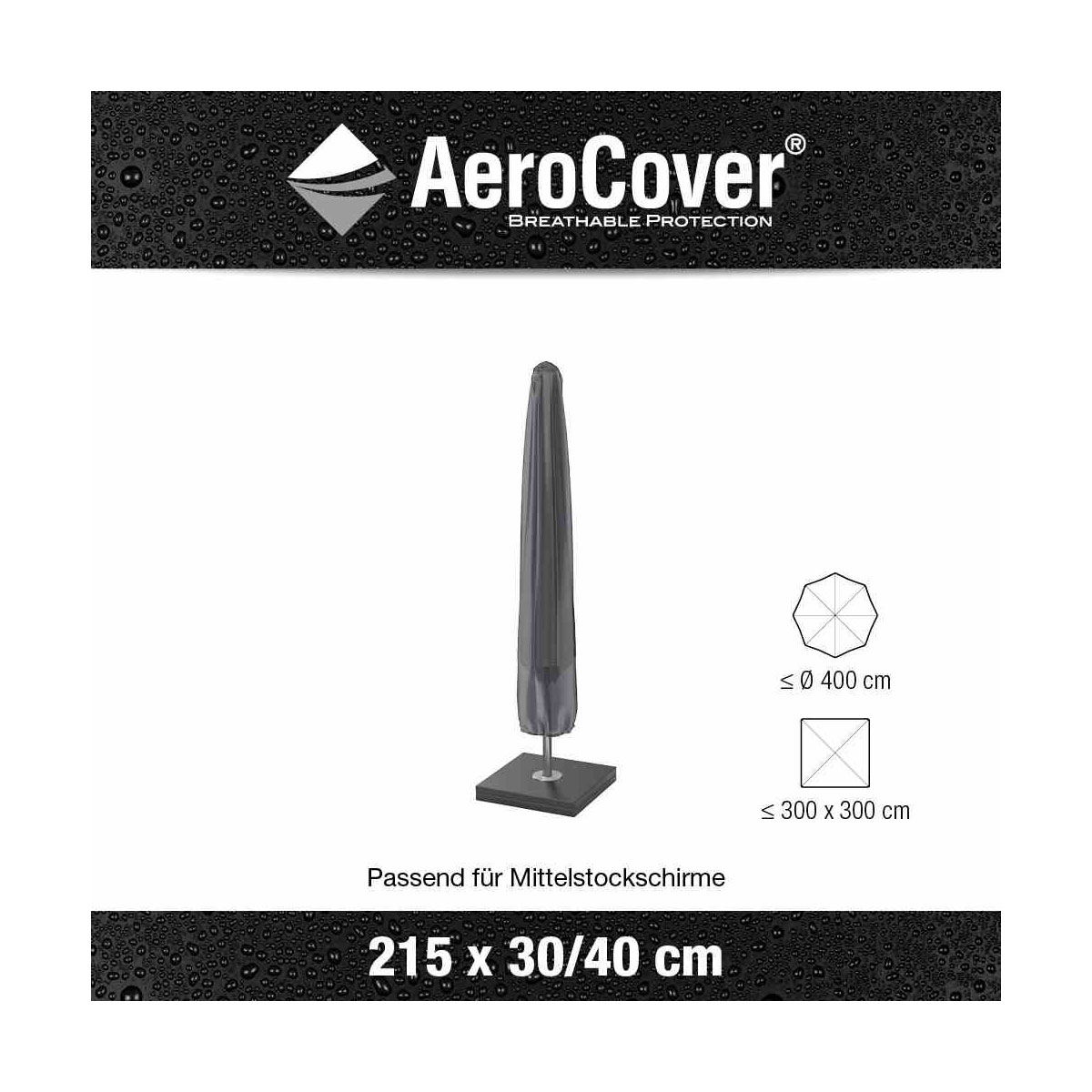 Schirmhülle AeroCover 250 x 30/40 cm atmungsaktiv Bild 3