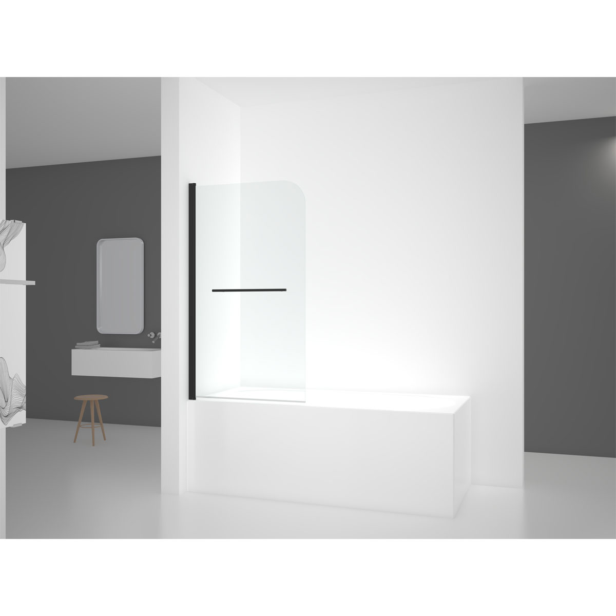 Aurlane  Badewannenfaltwand Black Spririt 1 75 x 140 cm Bild 6