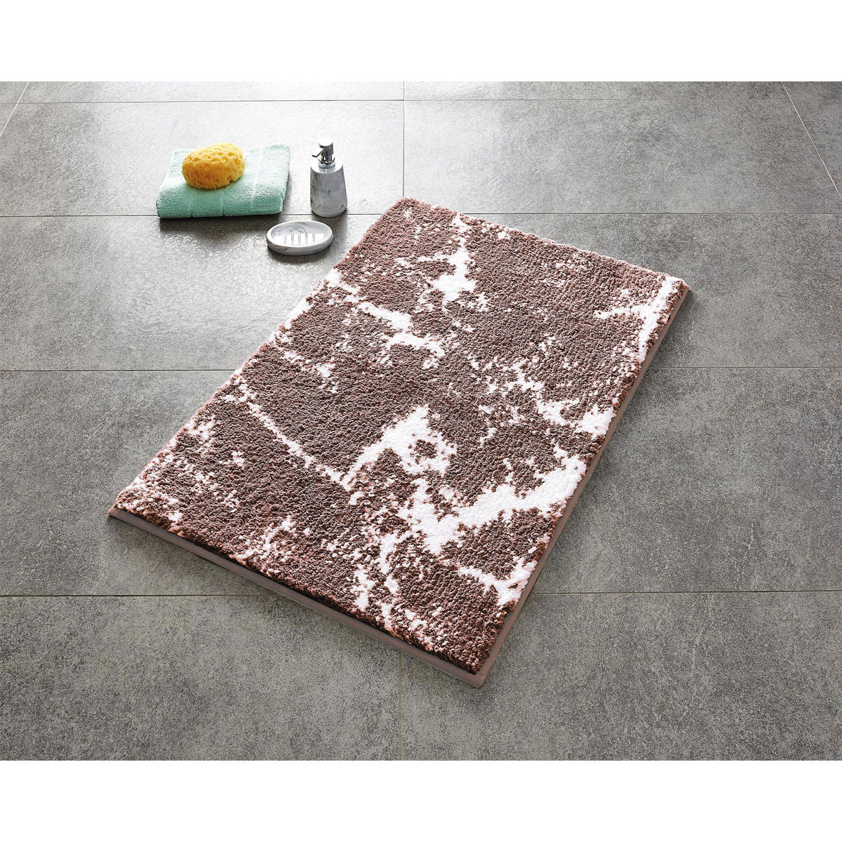 Ridder  Teppich Marmor 60 x 90 cm beige-weiß Polyester-Microfaser Bild 2