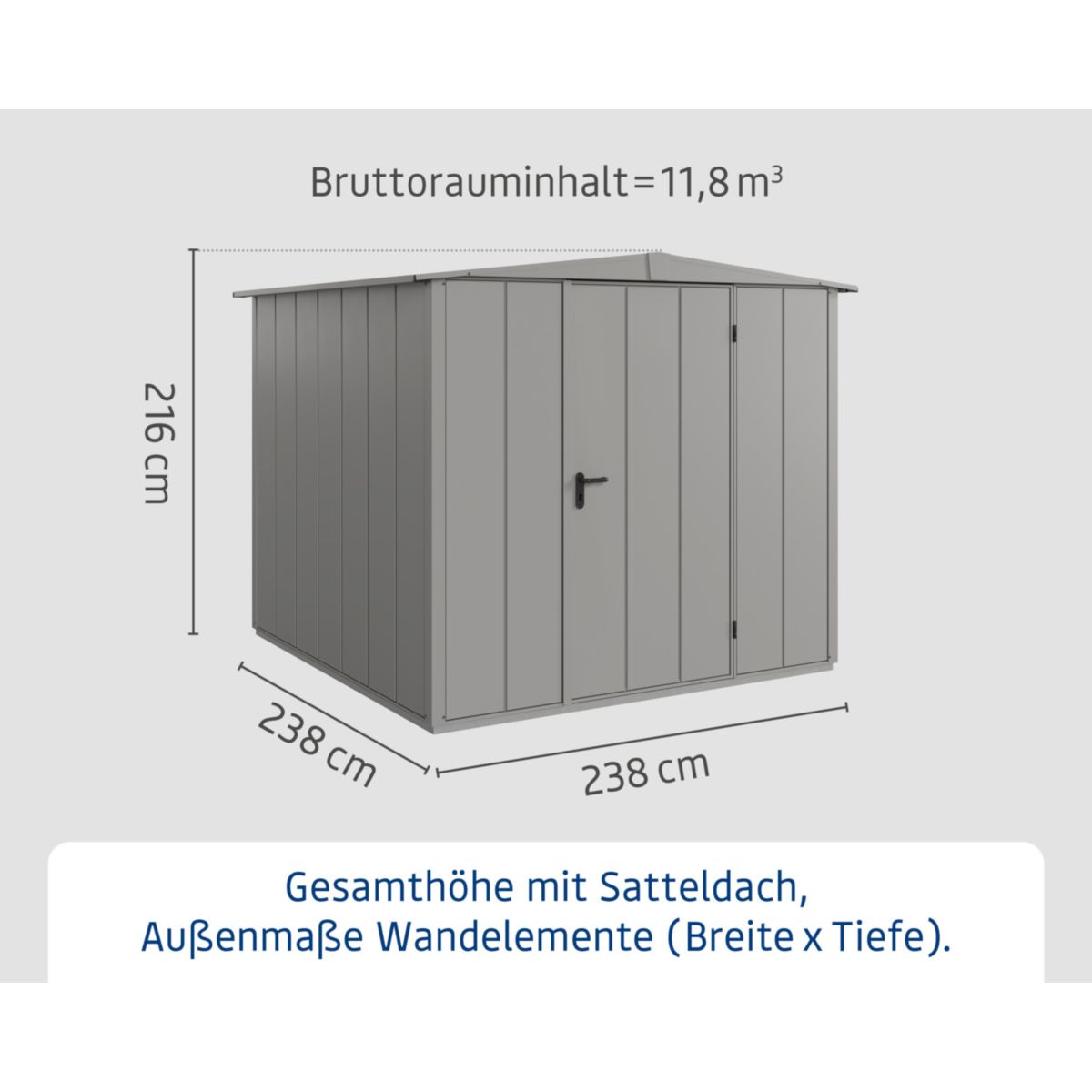 EcoStar  Gerätehaus Elegant-STyp 2RAL9007 1 flg Bild 3