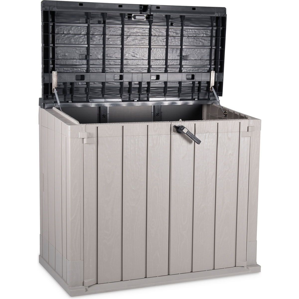 dobar Mülltonnenbox verschließbar 129,5 x 74,5 x 111 cm taupe/anthrazit Bild 3