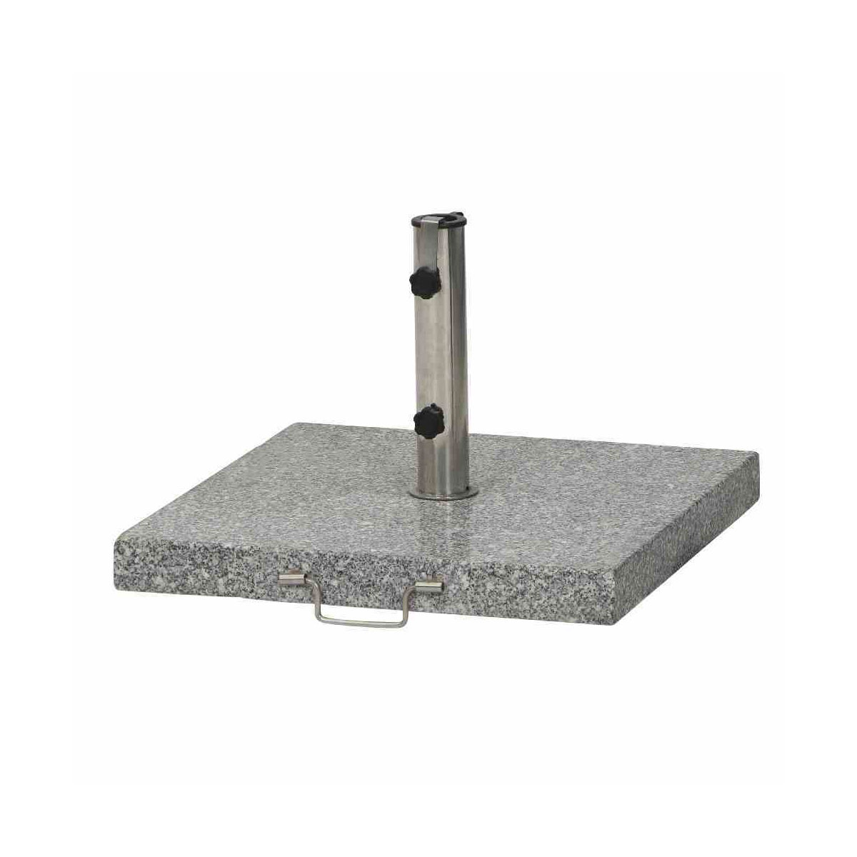 Siena Garden Granit-Schirmständer 45 kg, 54x54x5,5 cm, hellgrau, für Schirmstock-Ø 25-48 mm, inkl. Rollen Bild 1