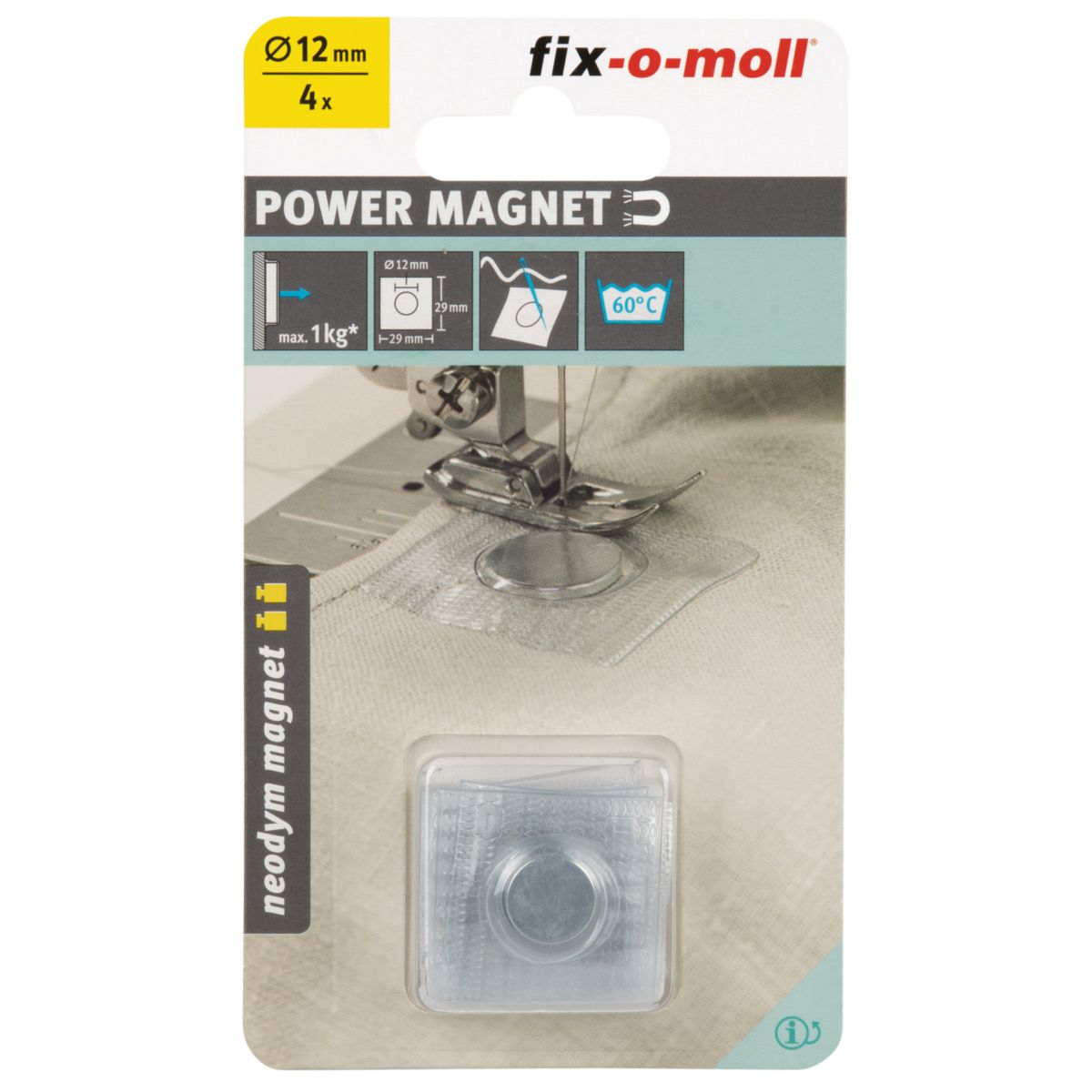 Suki Magnete Neodym Ø 12 x 2 mm, zum Einnähen Bild 2