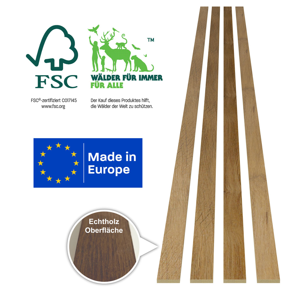 Specht Classic Stix, Eiche rustic, 250x3,45 cm Bild 6