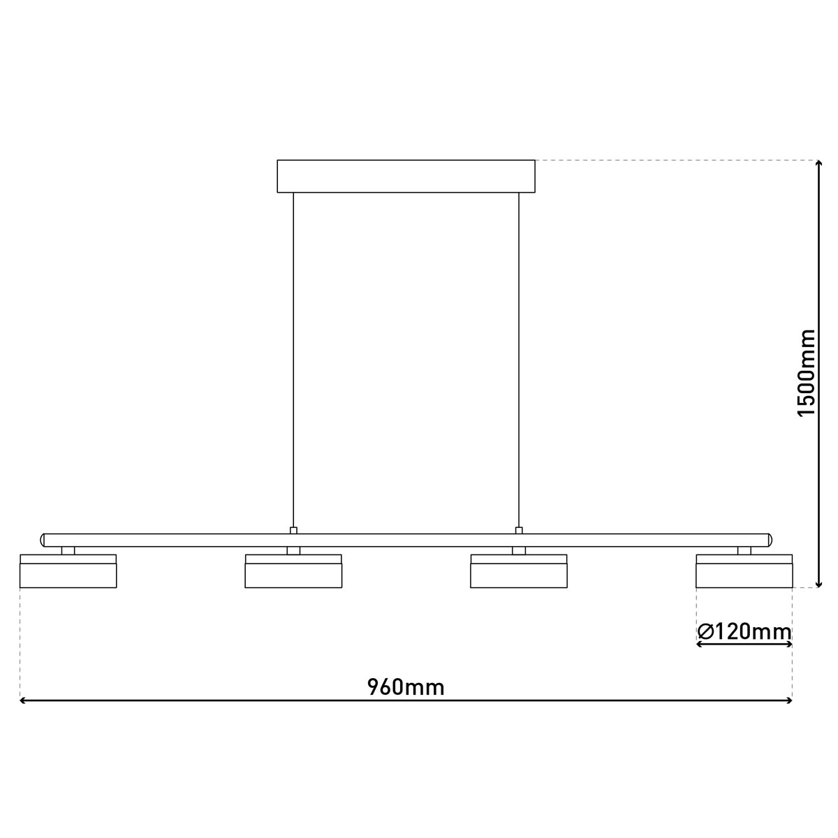 näve LED-Pendelleuchte Cimo 96x12x150cm dimmbar Bild 9