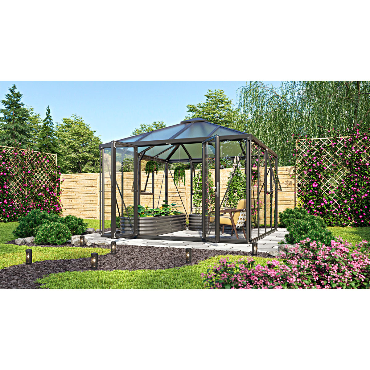 Vitavia Gewächshaus Jack Roof 10m² schwarz Bild 3