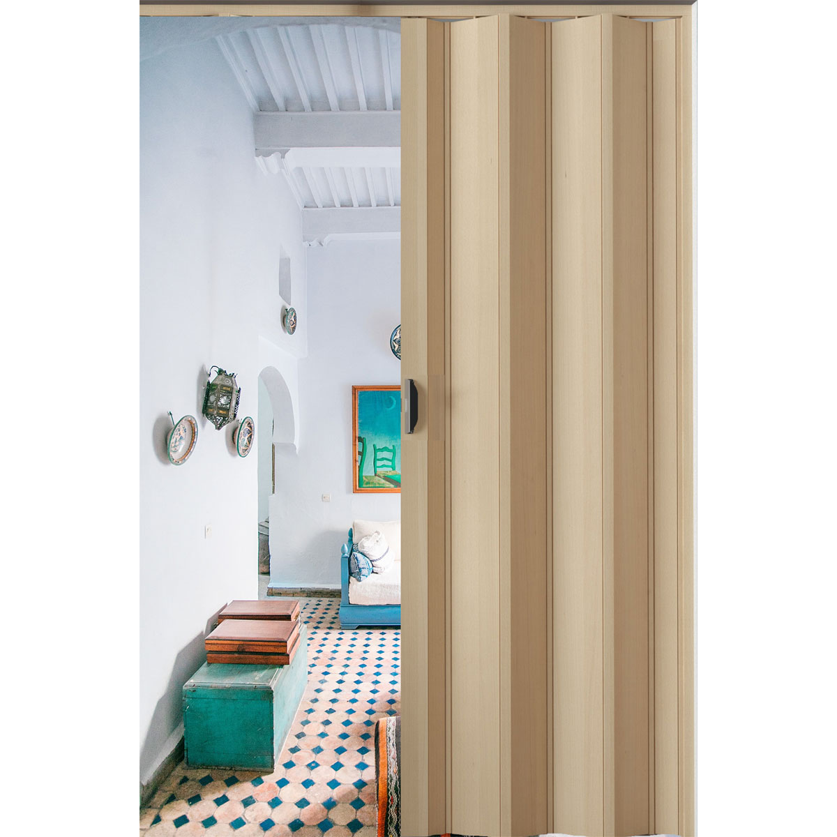 FORTE Kunststoff-Falttür Luciana B 88,5 x H 202 cm Esche holz 3 D Bild 4