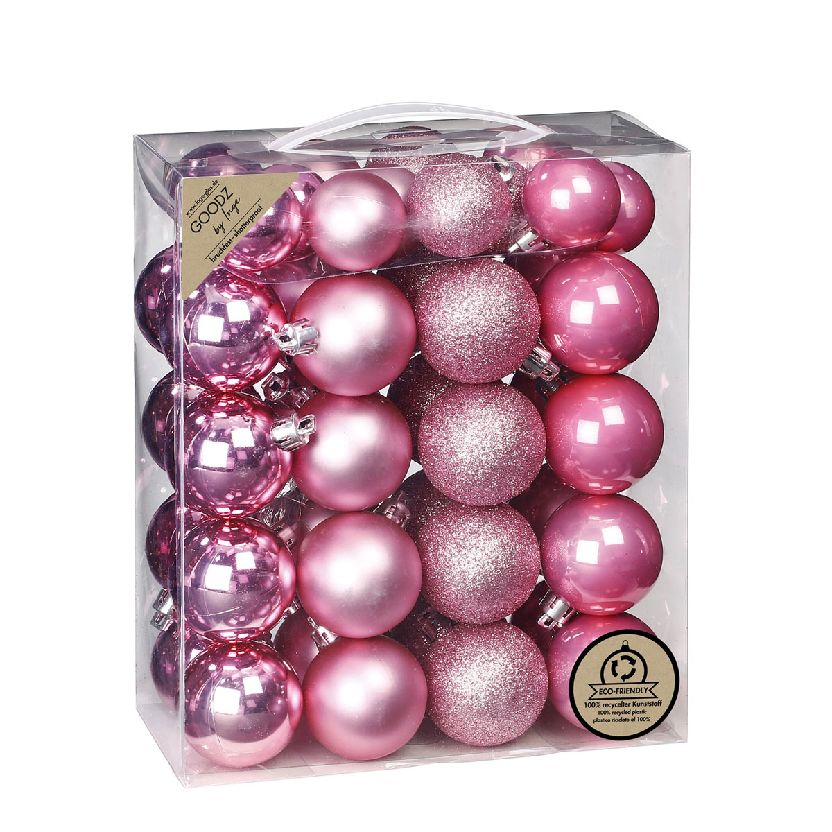 Kugelsortiment 4 und 5 cm Kunststoff 44 Stk Rosa-Mix