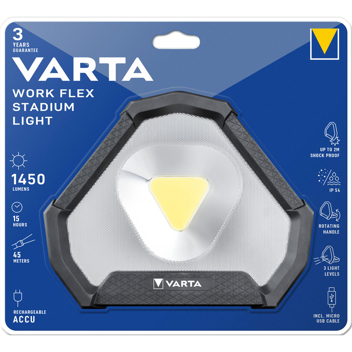 Varta LED-Arbeitsleuchte Work Flex Stadium Light inkl Akku wiederaufladbar Bild 3