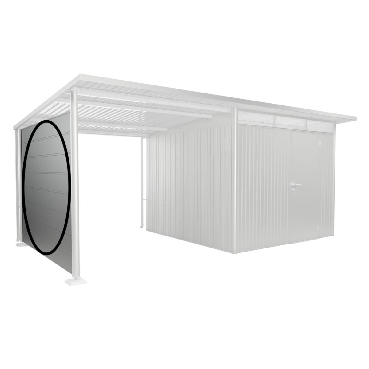 Biohort Seitenwand für Seitendach GHA A3/A7 silber-metallic