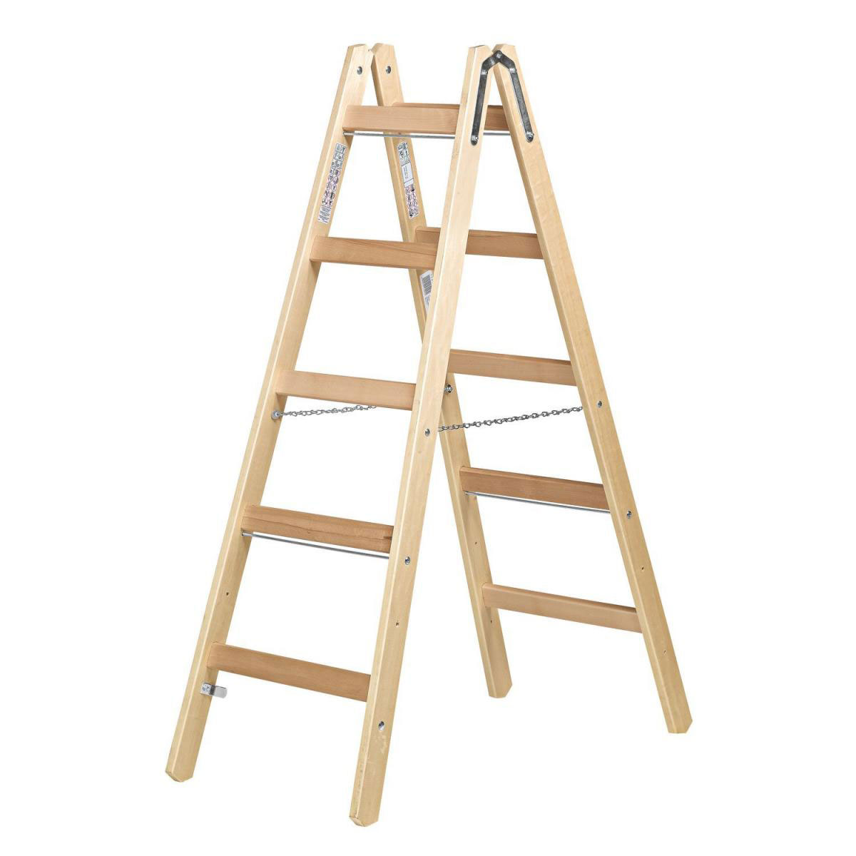Krause Holz-Sprossen-Doppelleiter 2 x 5 Sprossen