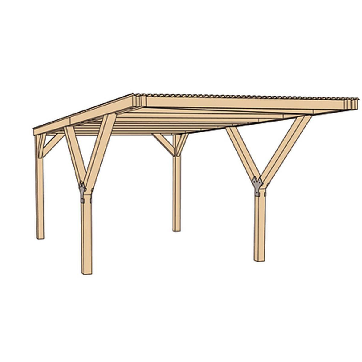 Weka Doppelcarport X mit Stahldach Pfosten 12 x 12 cm Bild 2