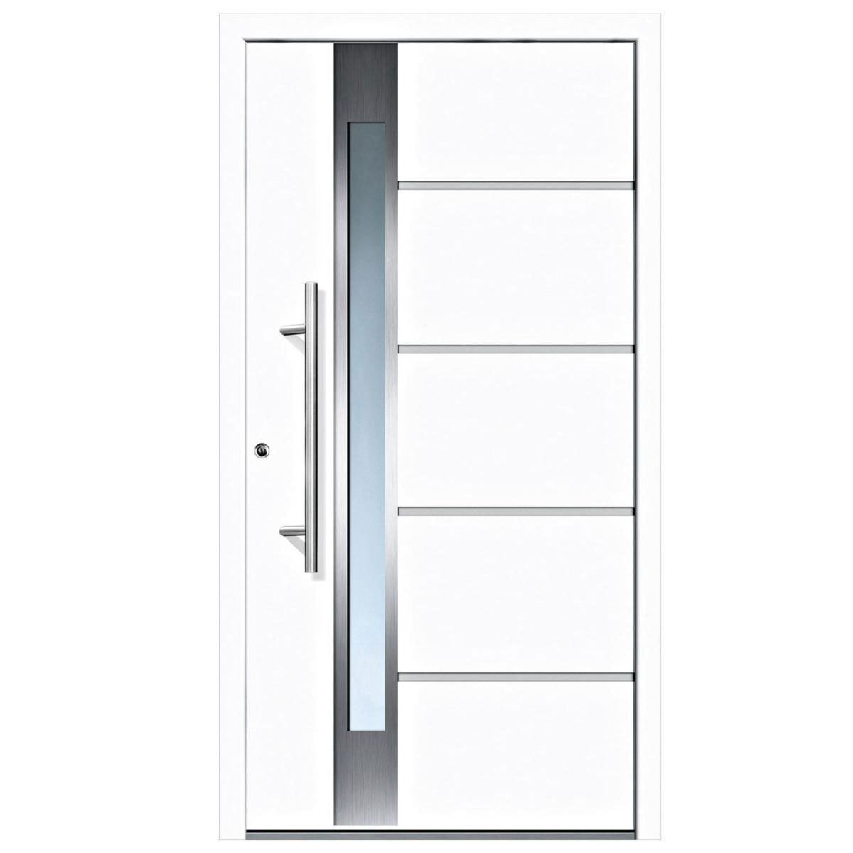 Aluminium-Sicherheitshaustür Rom Superior 60 mm weiß 100 x 210 cm Anschlag links inkl Griffset Bild 1