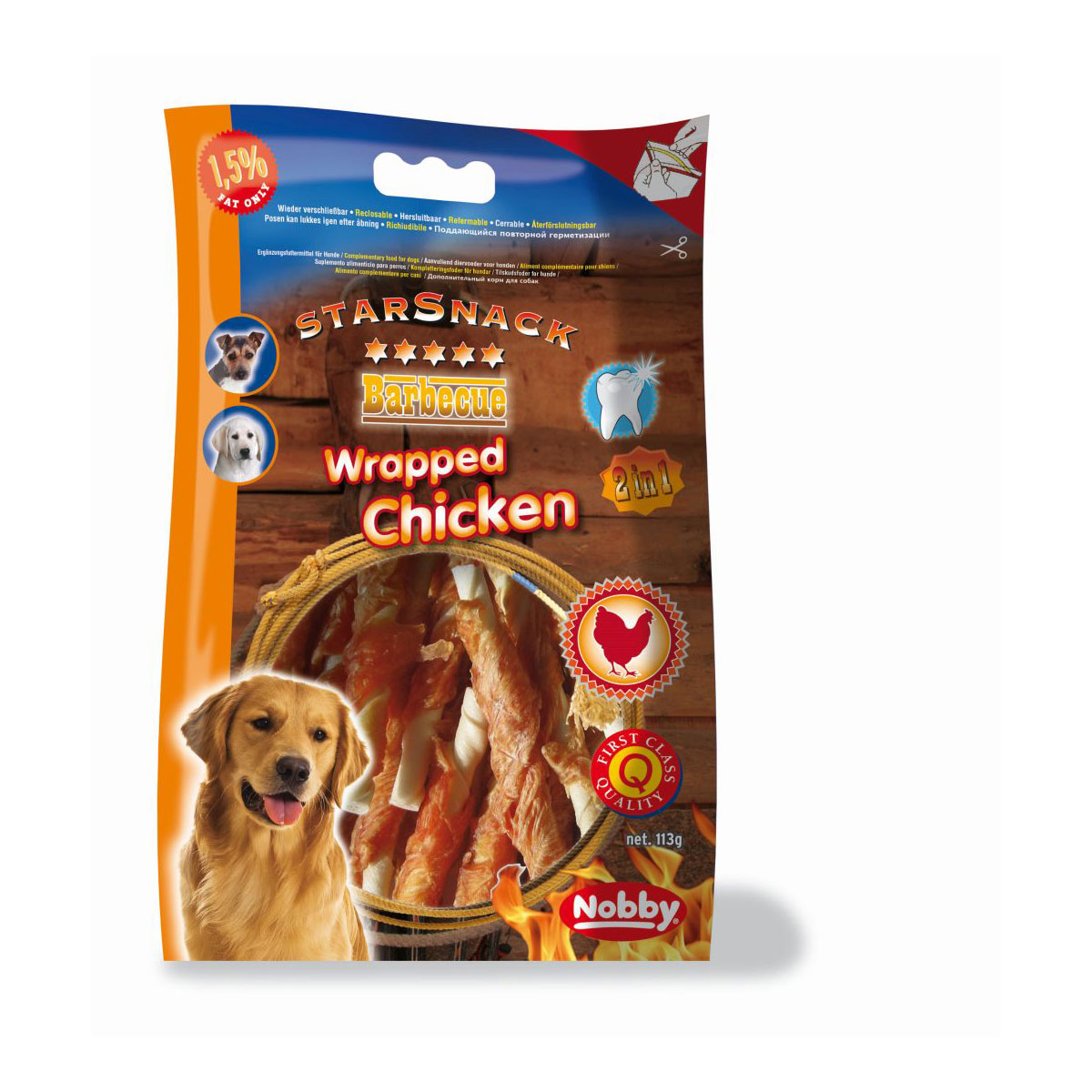 Leckerlie StarSnack Barbecue Wrapped Chicken 113 g 12,5 cm