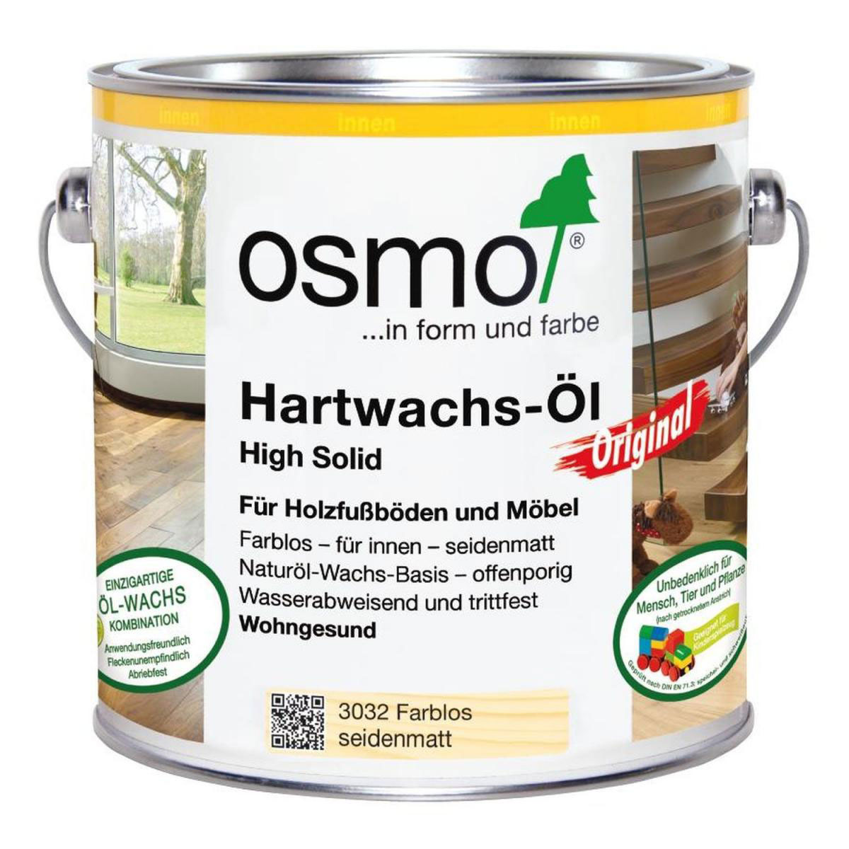 Osmo Hartwachs-Öl Original Farblos Seidenmatt 2,5 L Bild 2
