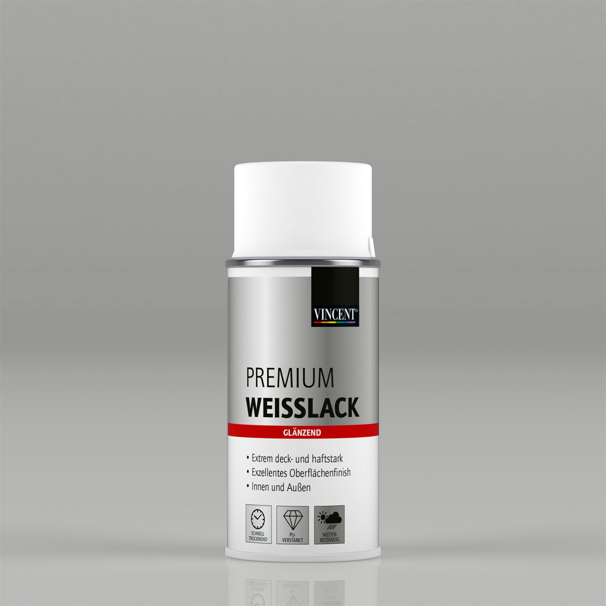 Vincent Premium Weißlack Brilliantweiß glänzend 150 ml Bild 2