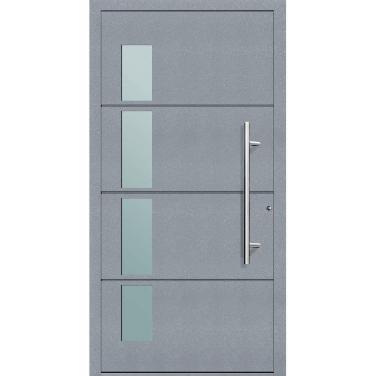 Aluminium Sicherheits-Haustür Prato Exklusiv 75 mm grau 110 x 210 cm Anschlag rechts inkl Griffset