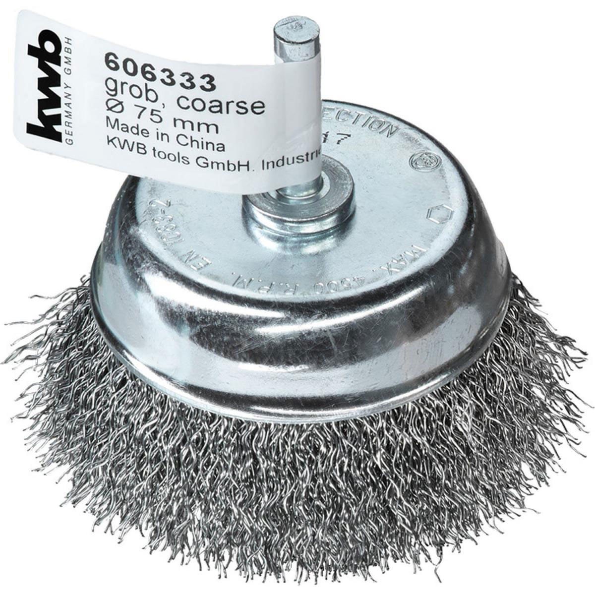 kwb  Topfbürsten für Einsatz mit Bohrmaschinen und Akkuschraubern grob Durchmesser 75 mm Bild 2