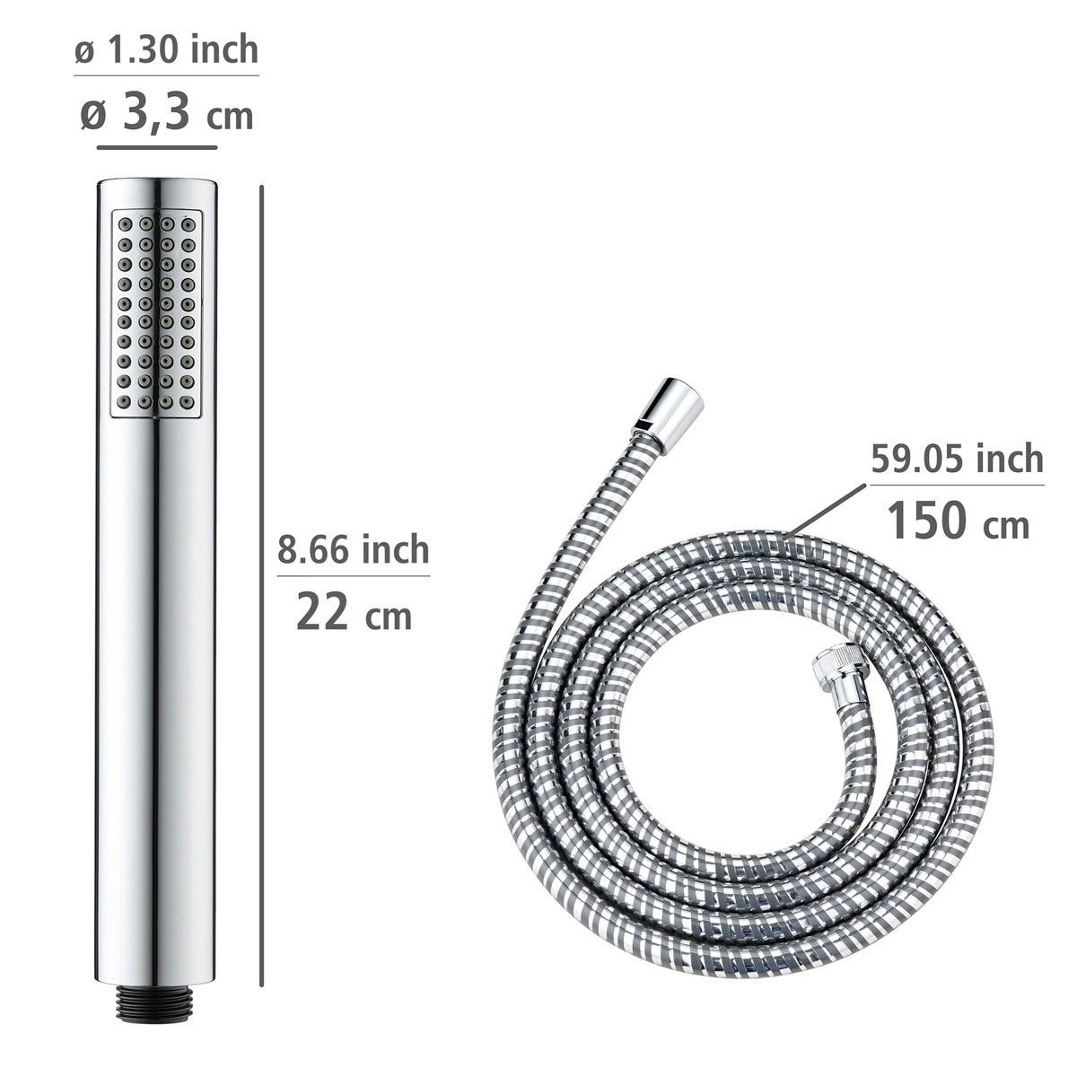 Wenko Basic Line Duschkopf-Set 3tlg. Wanne chr Bild 3