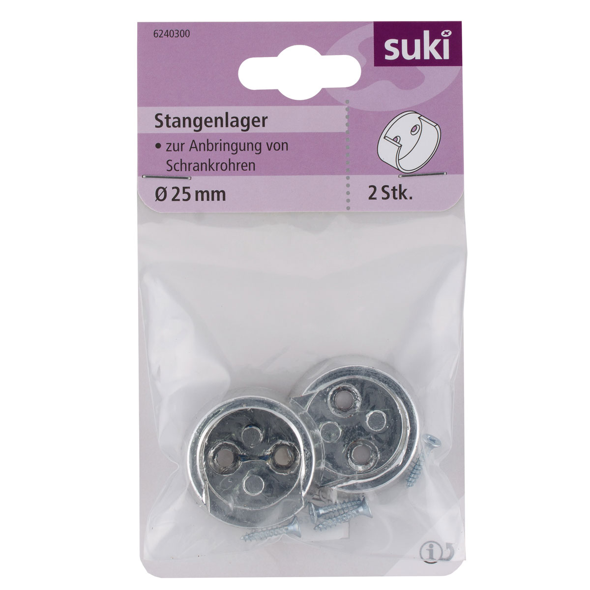 Suki Stangenlager rund Durchmesser 2,5 cm 2 Stück Bild 1