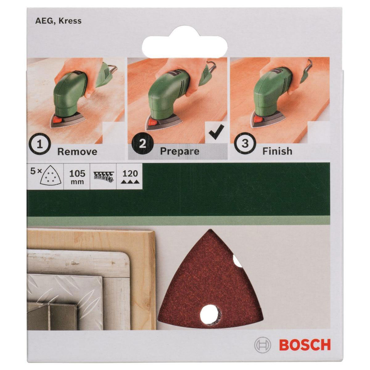 Bosch  DIY Deltablatt 10,5 cm G120 Klett 5 Stück Bild 2