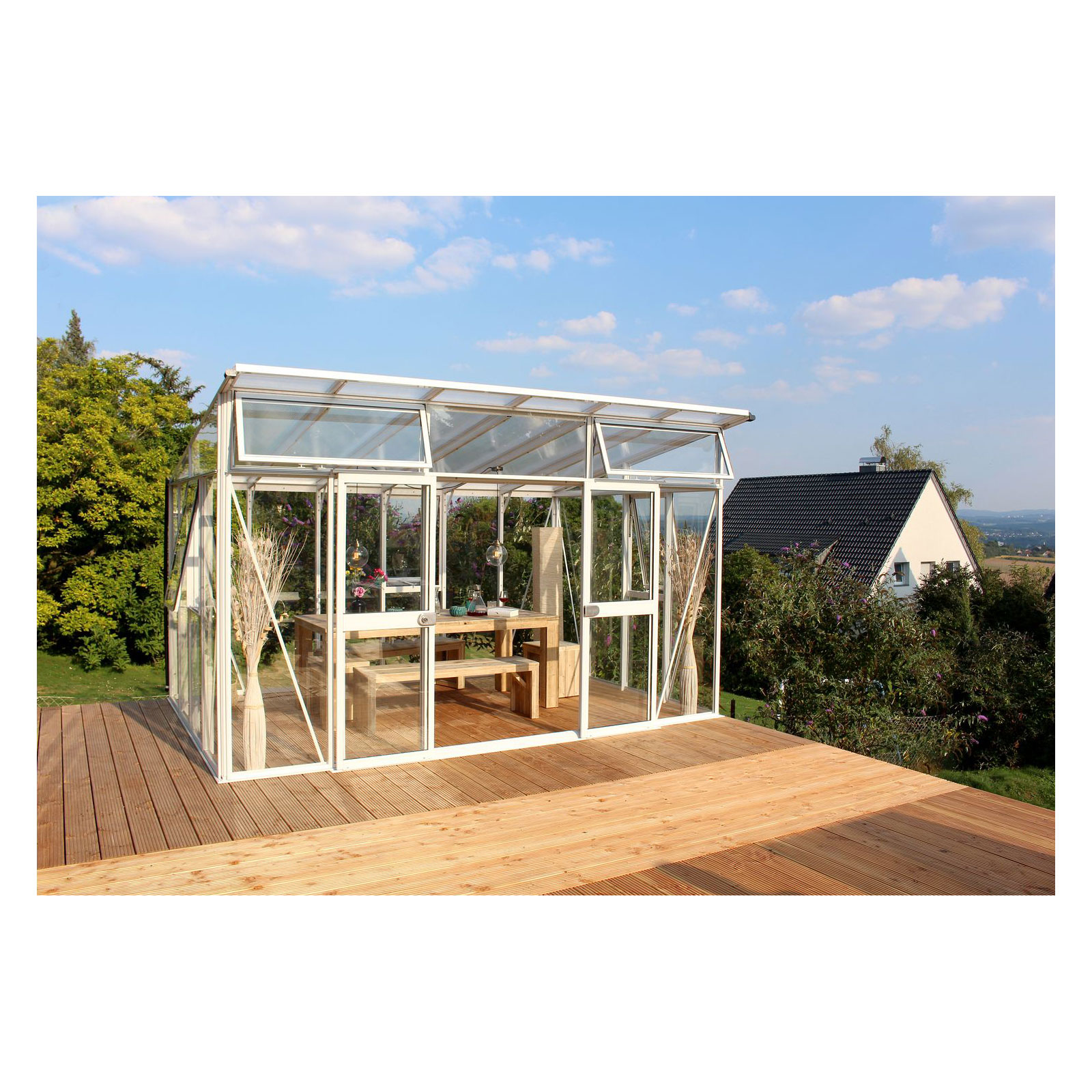 Vitavia Gewächshaus Aura 11500 11,5m² 3 mm Einscheibensicherheitsglas weiß