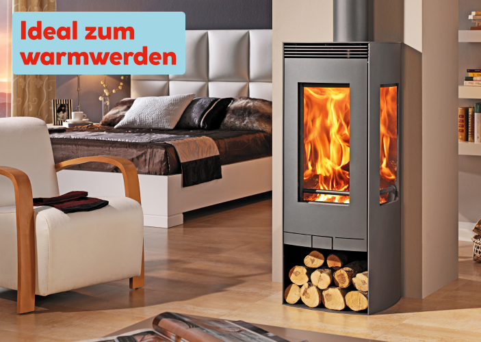 Ideal zum warmwerden. Kamin im Wohnbereich am brennen.