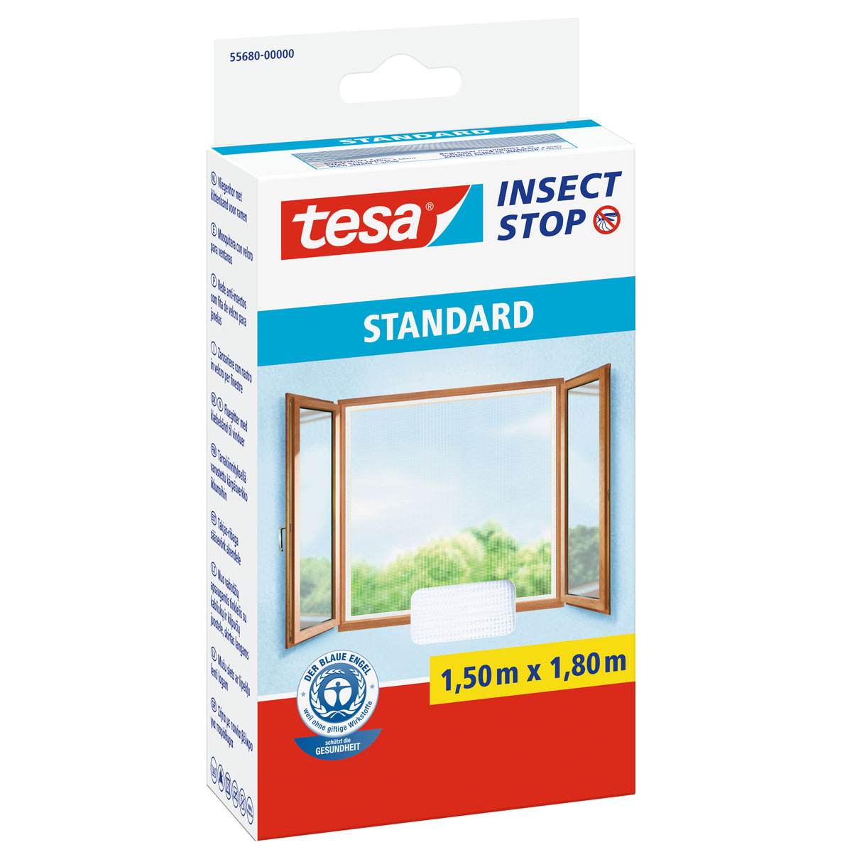 tesa Fliegengitter, weiss, 1,5 x 1,8mStandard Klett Fenster