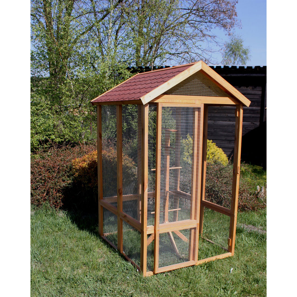 Voliere XXL rote Schindeln
