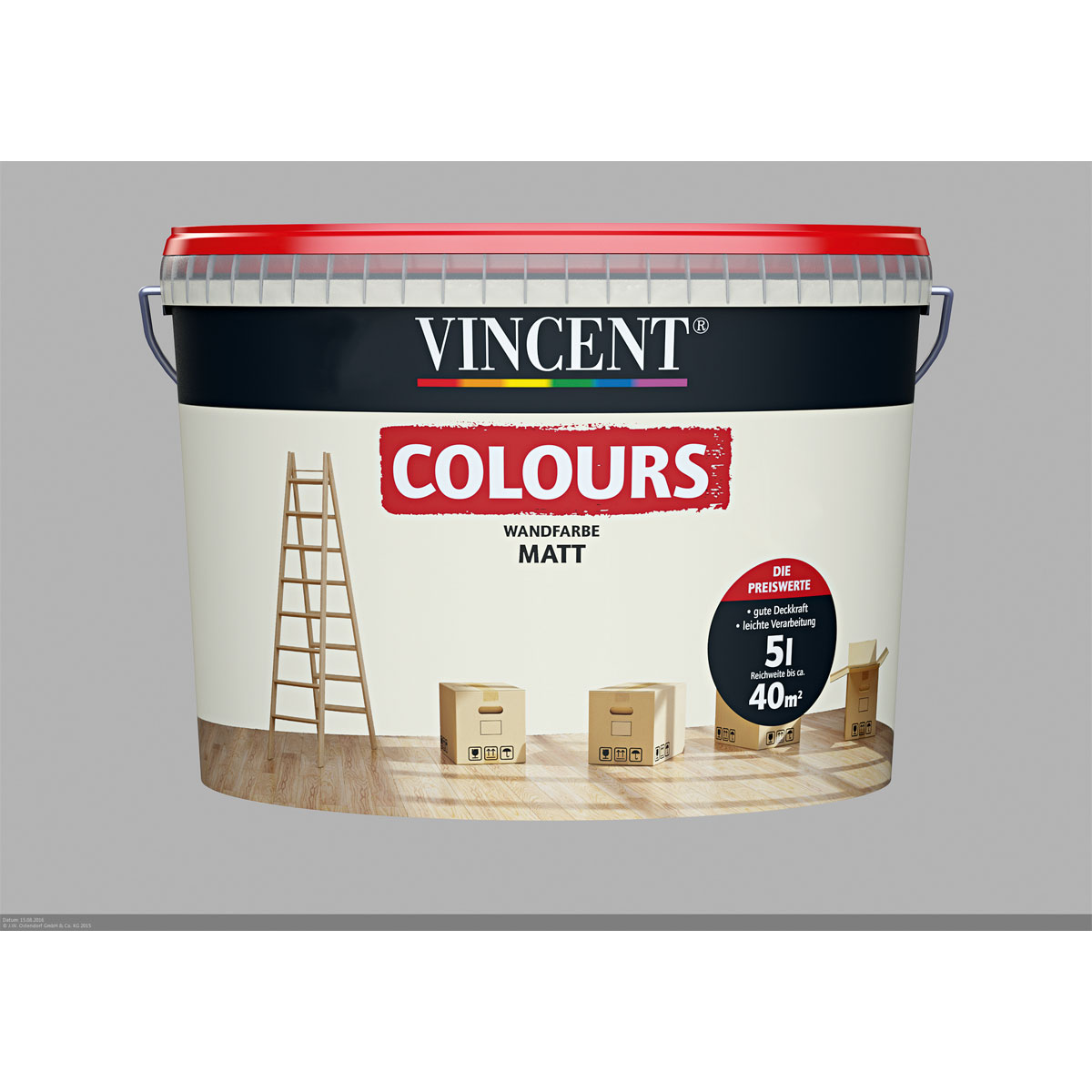 Vincent Wand- und Deckenfarbe Creamy matt 5 L Bild 1