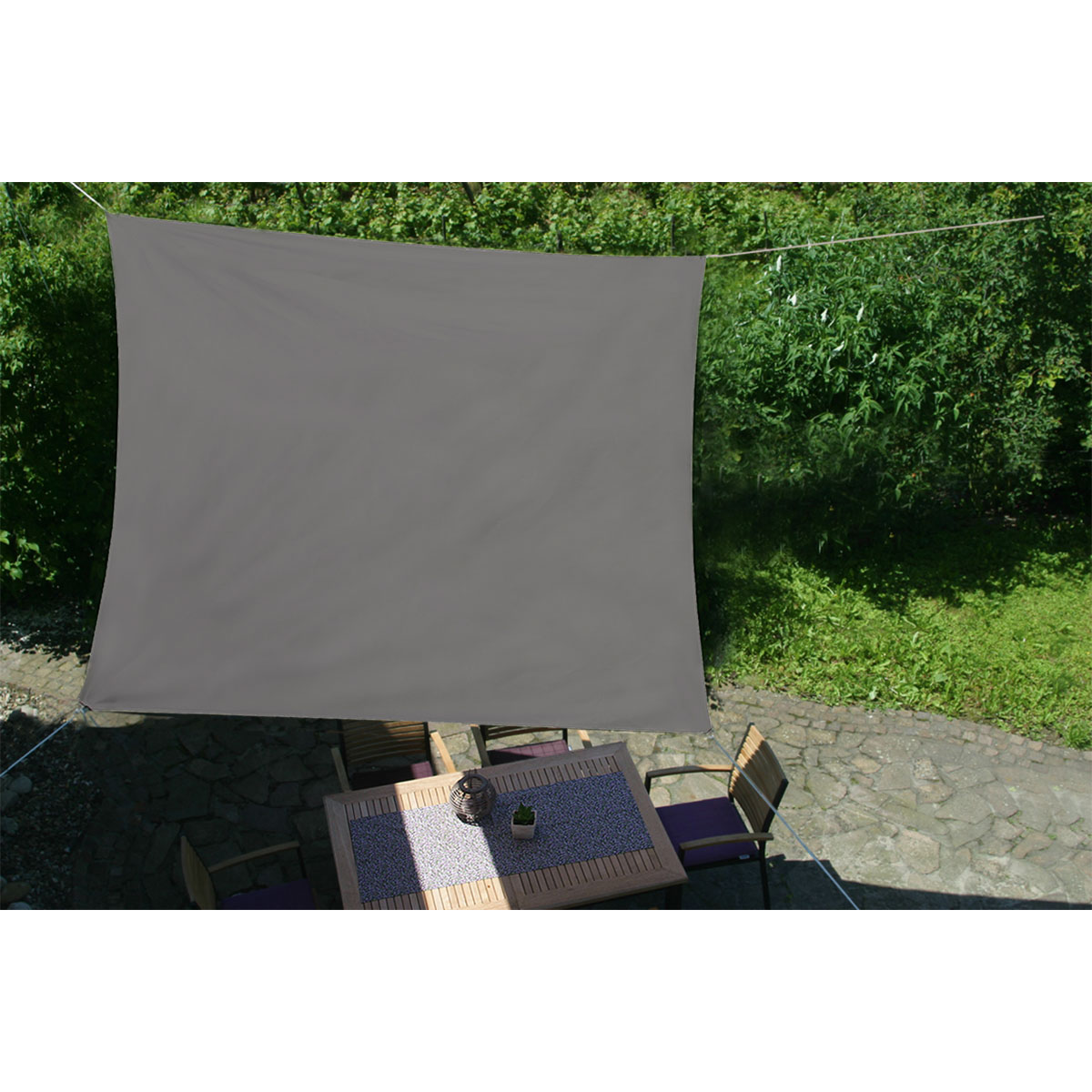 Sonnensegel anthrazit quadratisch 360 x 360 cm