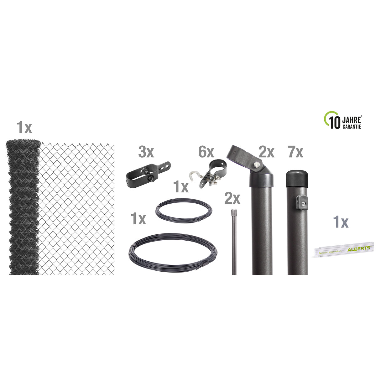 GAH Alberts Set Maschendrahtzaun anthrazit 1500x125 cm
