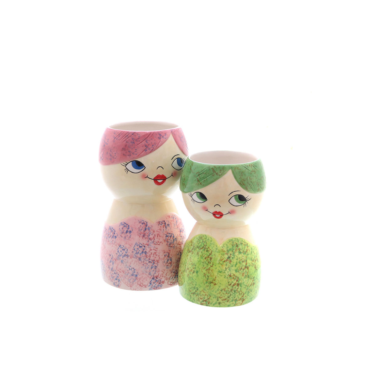 Pflanztopf Babuschka 14,5 x 24 cm grün/creme