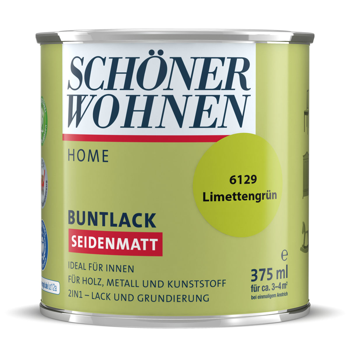 Schöner Wohnen Farbe Buntlack Home limettengrün seidenmatt 375 ml