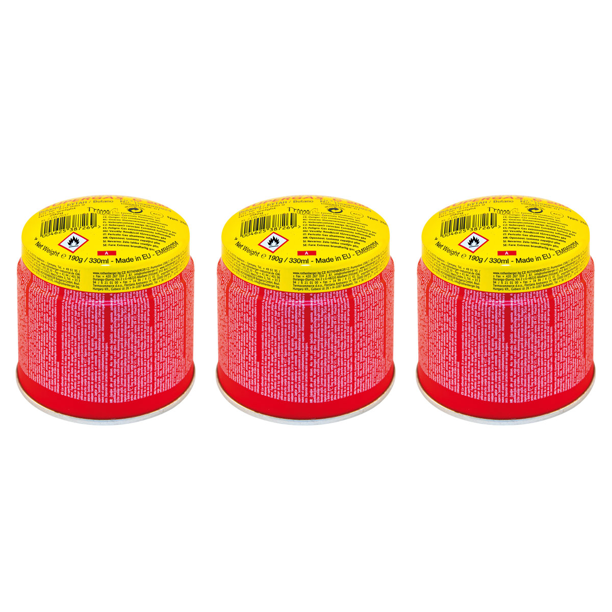 Rothenberger Industrial Gaskartusche C 200 Supergas 3 Gaskartuschen