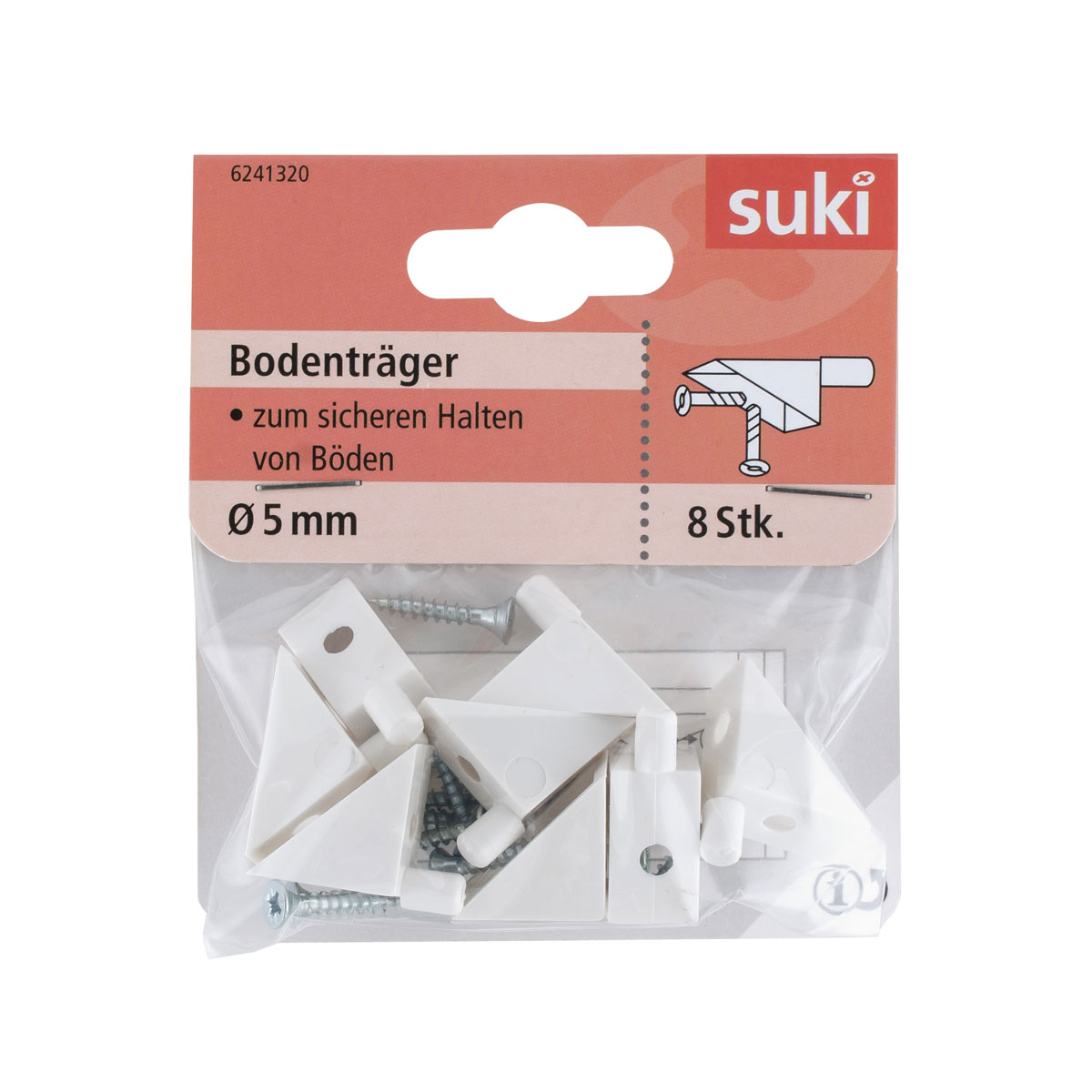 Suki Bodenträger Kunststoff Durchmesser 0,5 x 0,8 cm weiß 8 Stück Bild 1